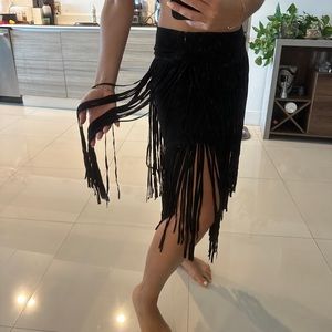 Suede Fringe Skirt - Hotel Particulier